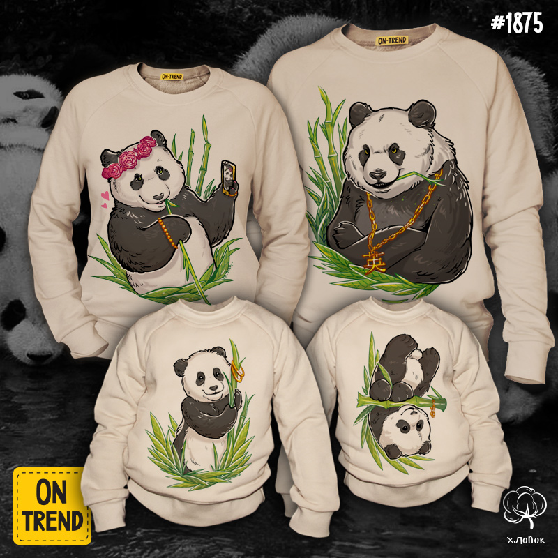 картинка Семейные толстовки "Крутые панды" от магазина  ON-TREND