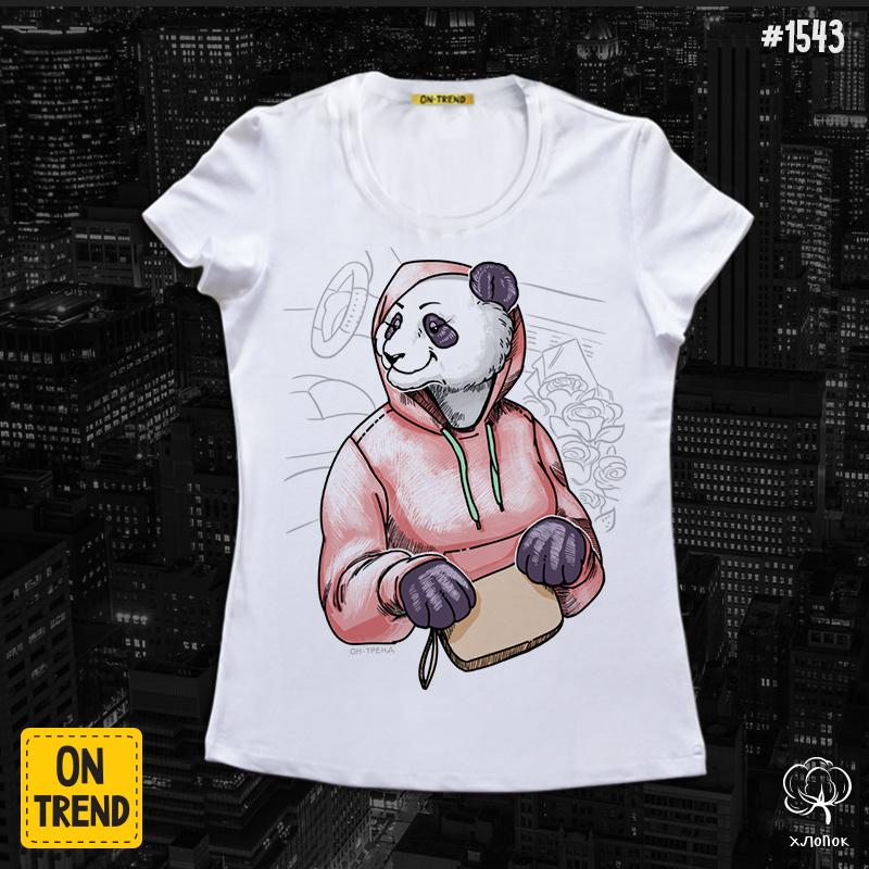 картинка Женская футболка "Деловая панда" от магазина  ON-TREND