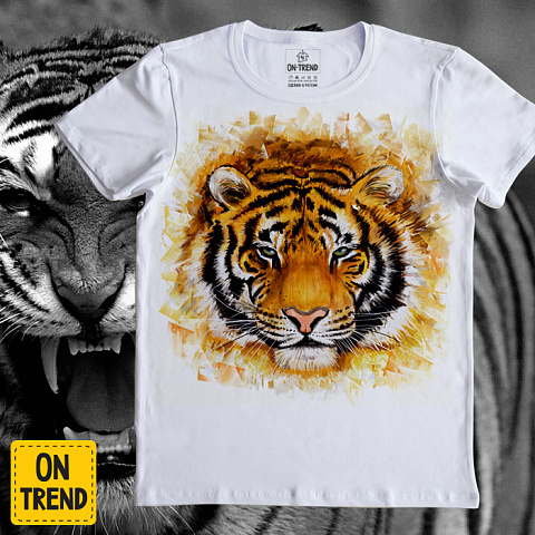картинка Мужская футболка "Тигр" магазин  ON-TREND являющийся производителем одежды из хлопка высшего качества