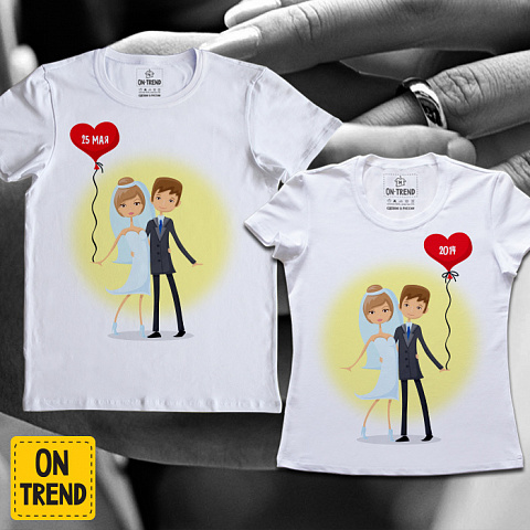 картинка Парные футболки "Солнечная Пара" магазин  ON-TREND являющийся производителем одежды из хлопка высшего качества