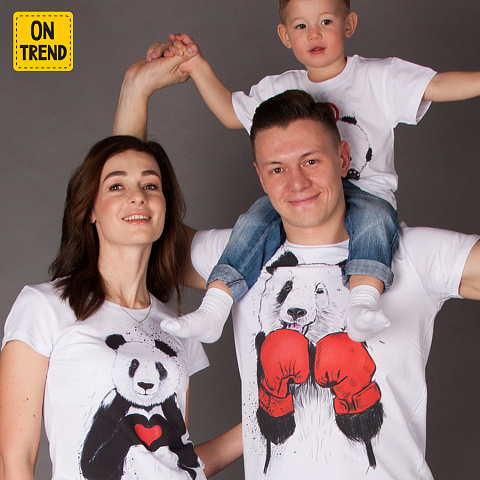 картинка Семейные футболки "Классные панды" магазин  ON-TREND являющийся производителем одежды из хлопка высшего качества