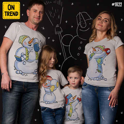 картинка Семейные футболки "Зимние игры" магазин  ON-TREND являющийся производителем одежды из хлопка высшего качества