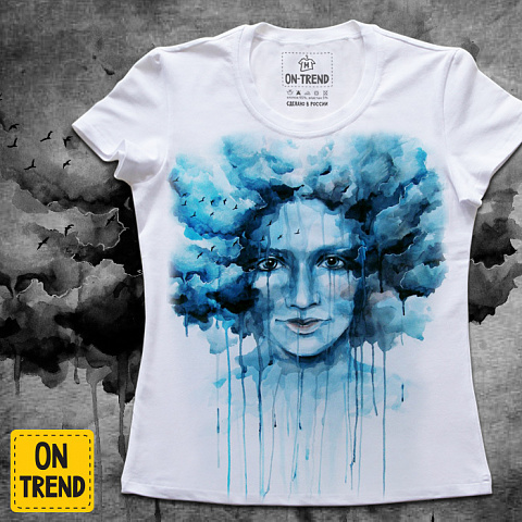 картинка Женская футболка "Гроза" магазин  ON-TREND являющийся производителем одежды из хлопка высшего качества