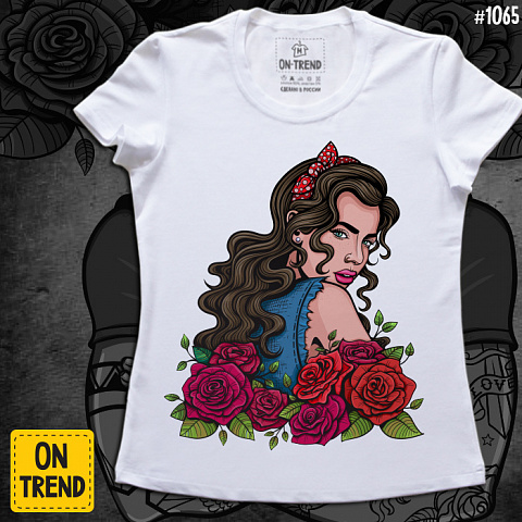 картинка Женская футболка "Бунтарка" магазин  ON-TREND являющийся производителем одежды из хлопка высшего качества
