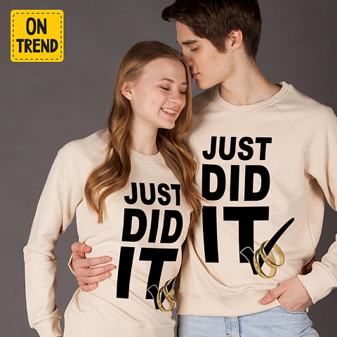 картинка Парные толстовки "Just did it" магазин  ON-TREND являющийся производителем одежды из хлопка высшего качества