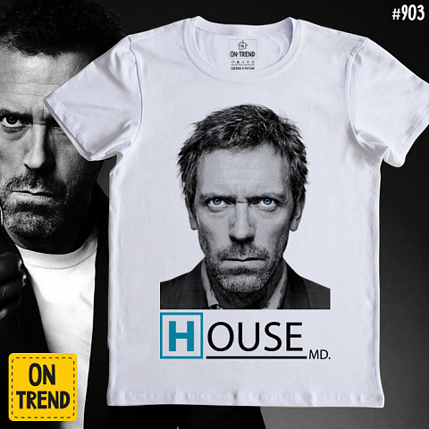 картинка Мужская футболка "Доктор Хаус" магазин  ON-TREND являющийся производителем одежды из хлопка высшего качества