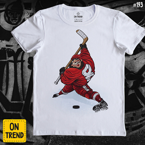 картинка Мужская футболка "Злой Хоккеист" магазин  ON-TREND являющийся производителем одежды из хлопка высшего качества