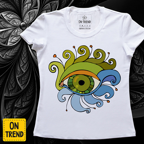 картинка Женская футболка "Третий Глаз" магазин  ON-TREND являющийся производителем одежды из хлопка высшего качества
