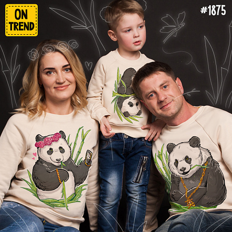 картинка Семейные толстовки "Крутые панды" магазин  ON-TREND являющийся производителем одежды из хлопка высшего качества