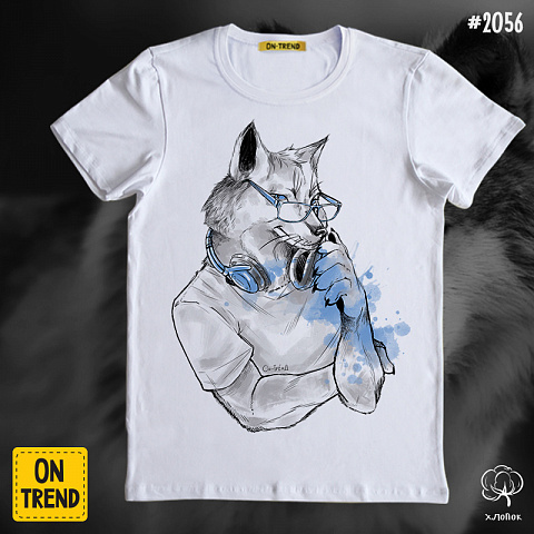 картинка Мужская футболка "Трендовый волк" магазин  ON-TREND являющийся производителем одежды из хлопка высшего качества