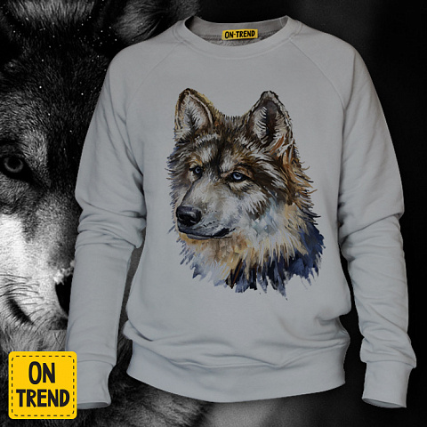 картинка Мужская толстовка "Волк" магазин  ON-TREND являющийся производителем одежды из хлопка высшего качества