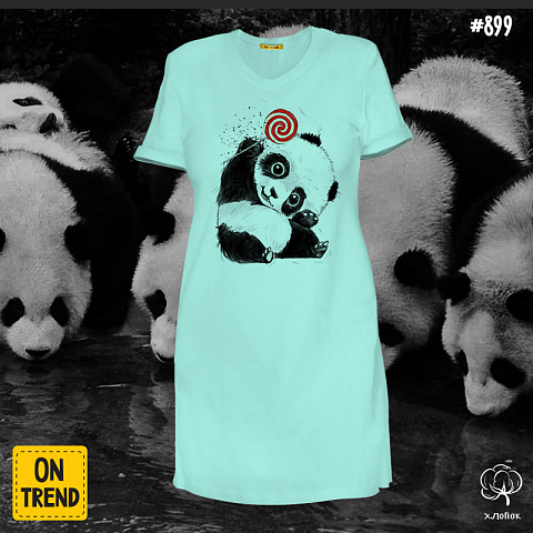 картинка Платье "Крошка панда" магазин  ON-TREND являющийся производителем одежды из хлопка высшего качества