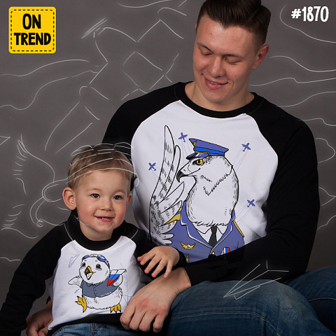 картинка Толстовки для папы и сына  "Летчики" магазин  ON-TREND являющийся производителем одежды из хлопка высшего качества