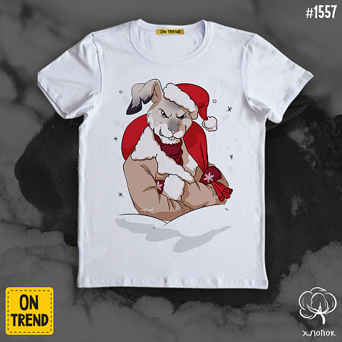 картинка Мужская футболка "Зимний заяц" магазин  ON-TREND являющийся производителем одежды из хлопка высшего качества