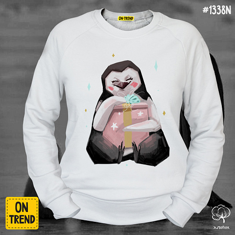 картинка Женская толстовка "Звездные пингвины" магазин  ON-TREND являющийся производителем одежды из хлопка высшего качества