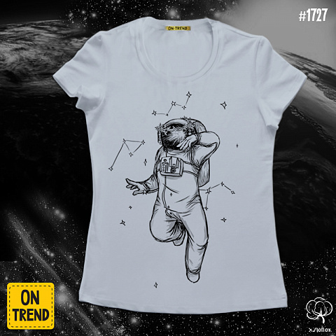 картинка Женская футболка "Ты - космос, детка" магазин  ON-TREND являющийся производителем одежды из хлопка высшего качества