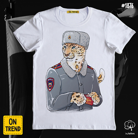 картинка Мужская футболка "Полицейский" магазин  ON-TREND являющийся производителем одежды из хлопка высшего качества