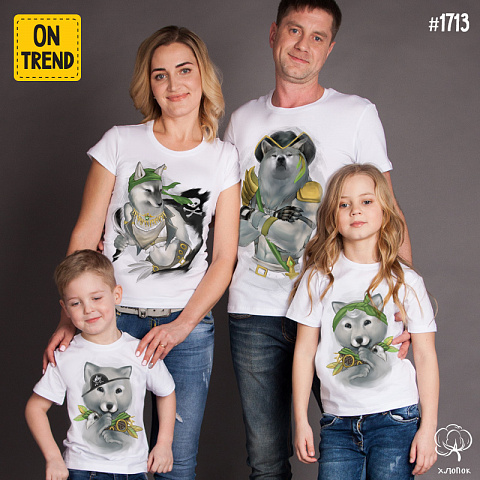 картинка Семейные футболки "Морские волки" магазин  ON-TREND являющийся производителем одежды из хлопка высшего качества