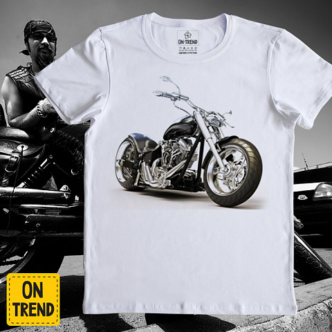 картинка Мужская футболка "Мотосезон" магазин  ON-TREND являющийся производителем одежды из хлопка высшего качества