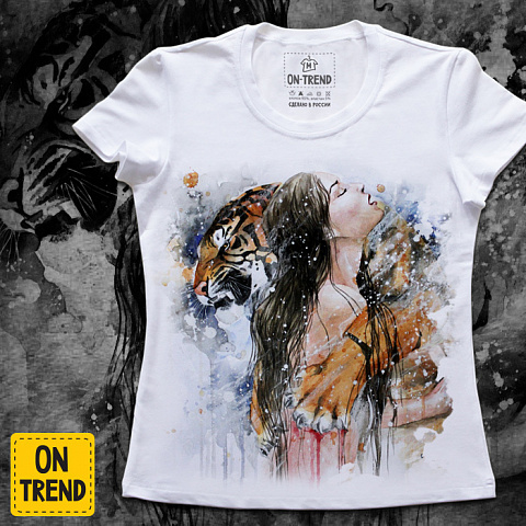картинка Женская футболка "Дикая Любовь" магазин  ON-TREND являющийся производителем одежды из хлопка высшего качества