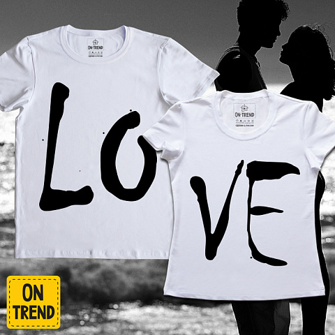 картинка Парные футболки "LOVE" магазин  ON-TREND являющийся производителем одежды из хлопка высшего качества