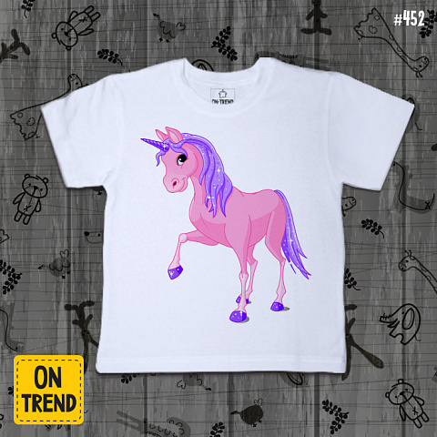 картинка Детская футболка "Единорог" магазин  ON-TREND являющийся производителем одежды из хлопка высшего качества