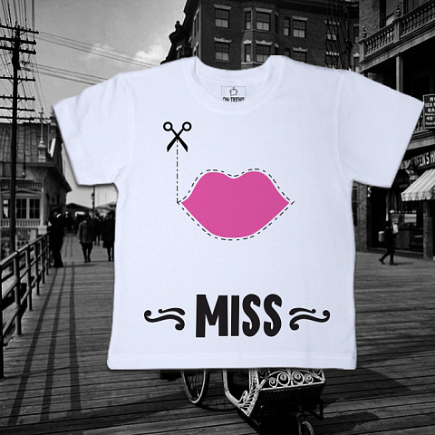 картинка Детская футболка "Miss" магазин  ON-TREND являющийся производителем одежды из хлопка высшего качества