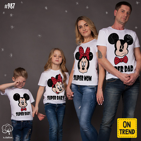 картинка Семейные футболки "Супер Семья" магазин  ON-TREND являющийся производителем одежды из хлопка высшего качества