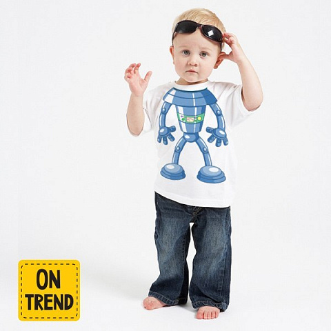 картинка Детская футболка "Робот" магазин  ON-TREND являющийся производителем одежды из хлопка высшего качества