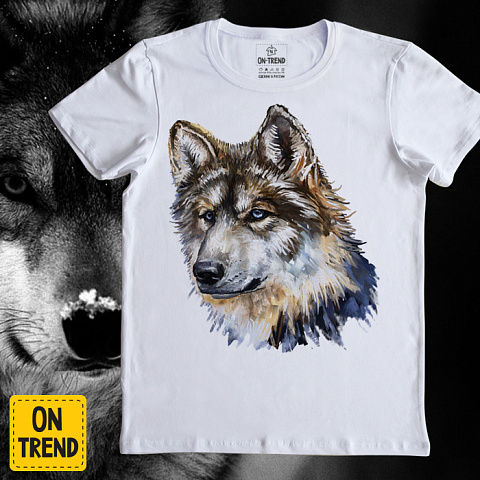 картинка Мужская футболка "Одинокий Волк" магазин  ON-TREND являющийся производителем одежды из хлопка высшего качества