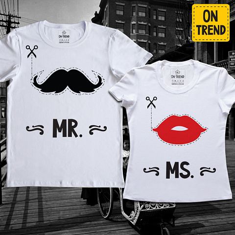 картинка Парные футболки "Mister & Miss" магазин  ON-TREND являющийся производителем одежды из хлопка высшего качества