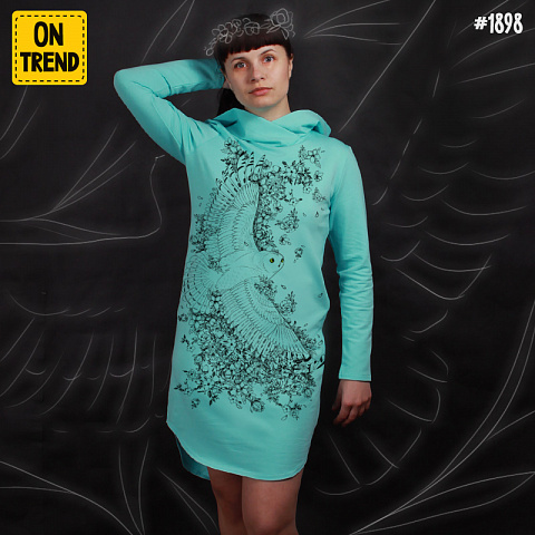 картинка Прямое платье  "Полярная сова" магазин  ON-TREND являющийся производителем одежды из хлопка высшего качества