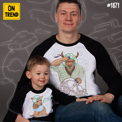 картинка Толстовки для папы и сына  "Танкисты" магазин  ON-TREND являющийся производителем одежды из хлопка высшего качества