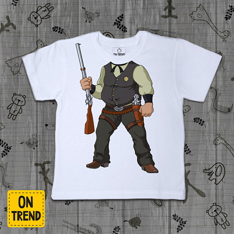 картинка Детская футболка "Шериф" магазин  ON-TREND являющийся производителем одежды из хлопка высшего качества
