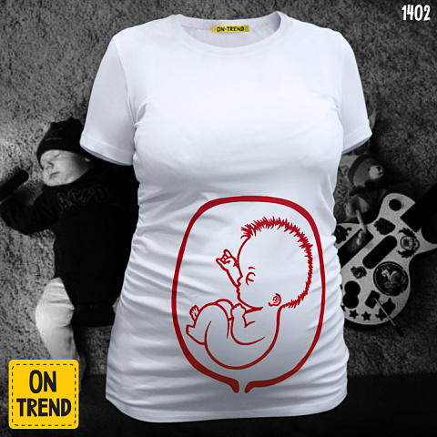 картинка "Малыш-рокер", футболка для беременных магазин  ON-TREND являющийся производителем одежды из хлопка высшего качества