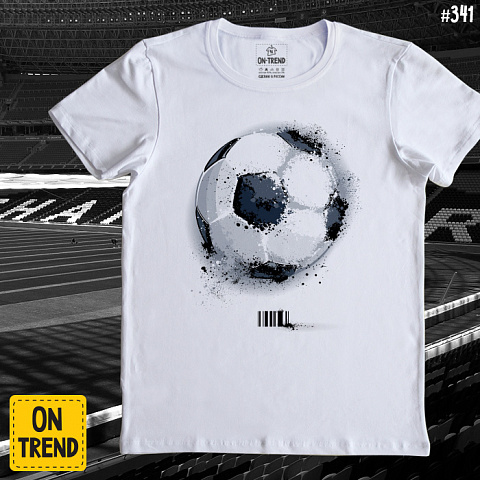 картинка Мужская футболка "Футбольный Мяч" магазин  ON-TREND являющийся производителем одежды из хлопка высшего качества