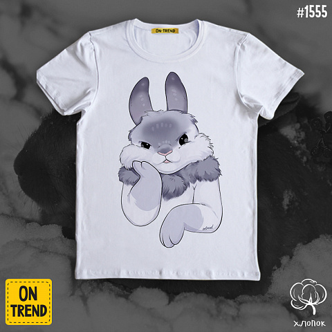 картинка Мужская футболка "Милый кролик" магазин  ON-TREND являющийся производителем одежды из хлопка высшего качества