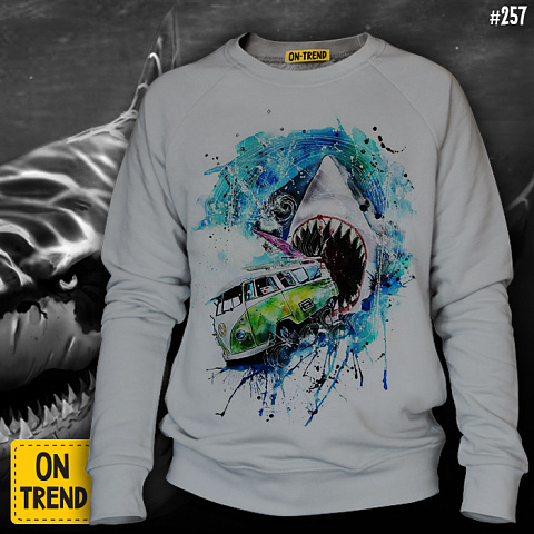 картинка Мужская толстовка "Пасть акулы" магазин  ON-TREND являющийся производителем одежды из хлопка высшего качества