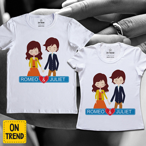 картинка Парные футболки "Romeo & Juliet" магазин  ON-TREND являющийся производителем одежды из хлопка высшего качества