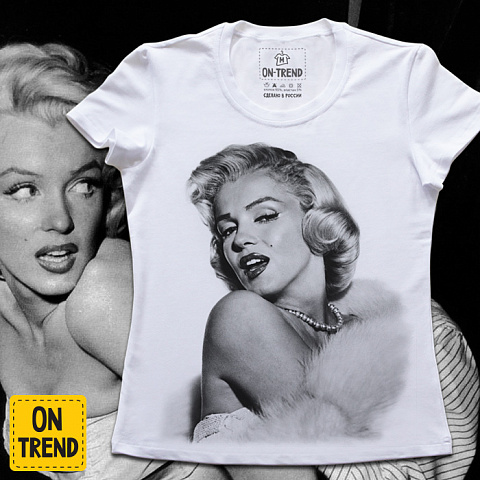 картинка Женская футболка "Мэрилин Монро" магазин  ON-TREND являющийся производителем одежды из хлопка высшего качества