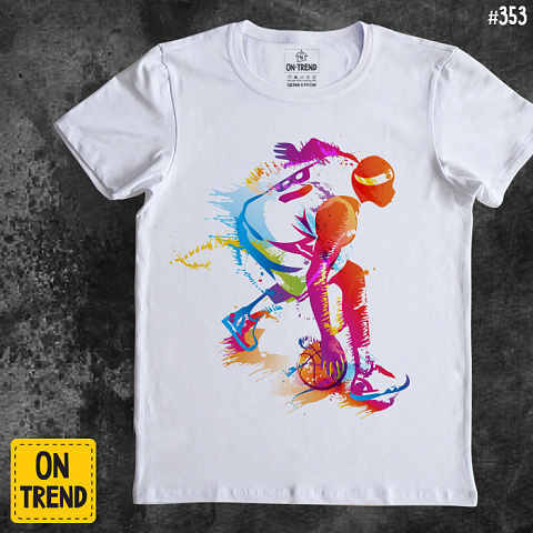 картинка Мужская футболка "Баскетбол" магазин  ON-TREND являющийся производителем одежды из хлопка высшего качества