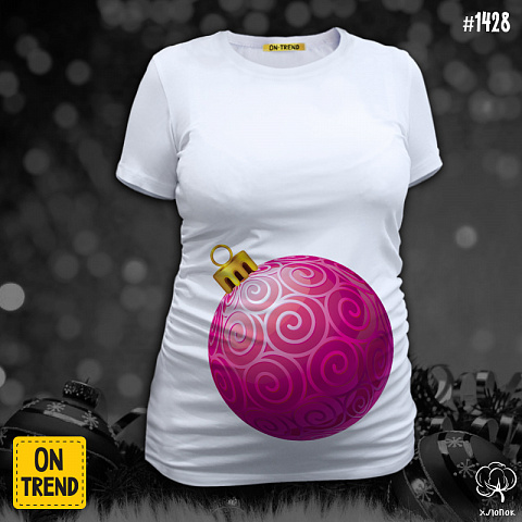 картинка "Розовый шар", футболка для беременных магазин  ON-TREND являющийся производителем одежды из хлопка высшего качества