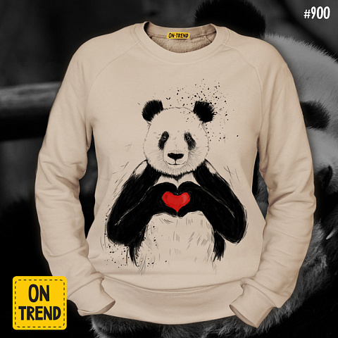 картинка Женская толстовка "Нежная панда" магазин  ON-TREND являющийся производителем одежды из хлопка высшего качества