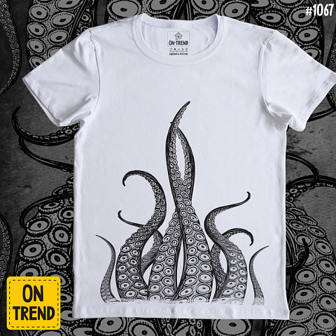картинка Мужская футболка "Щупальца осьминога" магазин  ON-TREND являющийся производителем одежды из хлопка высшего качества