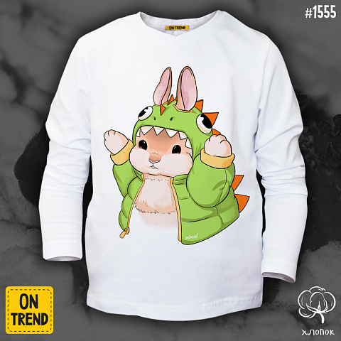 картинка Детский лонгслив "Милый кролик" магазин  ON-TREND являющийся производителем одежды из хлопка высшего качества