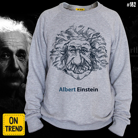 картинка Мужская толстовка "Энштейн" магазин  ON-TREND являющийся производителем одежды из хлопка высшего качества
