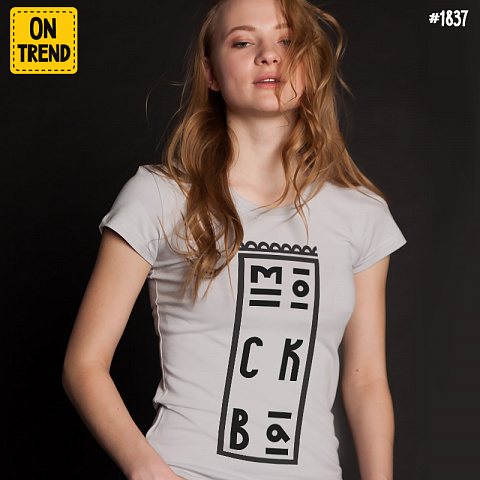 картинка Женская футболка  "Москва" магазин  ON-TREND являющийся производителем одежды из хлопка высшего качества