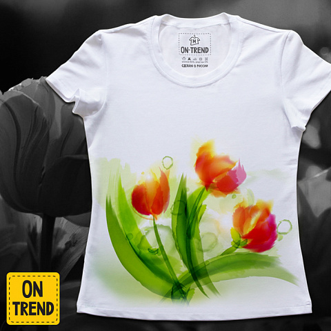 картинка Женская футболка "Весна" магазин  ON-TREND являющийся производителем одежды из хлопка высшего качества