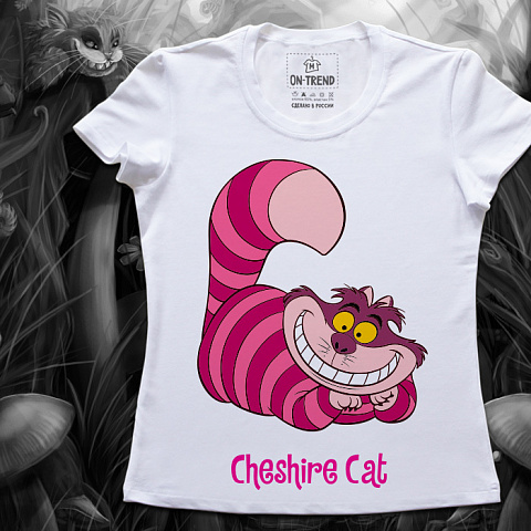 картинка Женская футболка "Чеширский Кот" магазин  ON-TREND являющийся производителем одежды из хлопка высшего качества