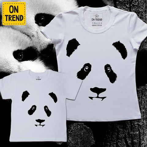 картинка Семейные футболки "Панды" магазин  ON-TREND являющийся производителем одежды из хлопка высшего качества